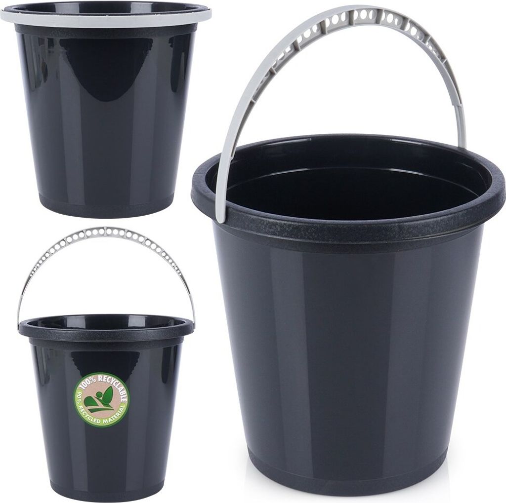 Vilde Eimer Putzeimer Kunststoff-Eimer Plastikeimer schwarz 5 L