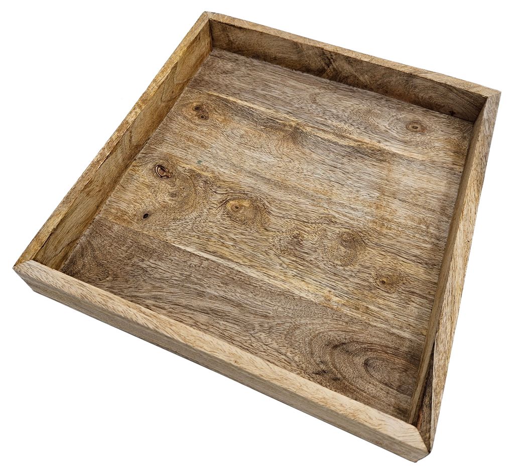 Tablett Mangoholz Dekotablett massives Holz Tischdeko Produktbild 