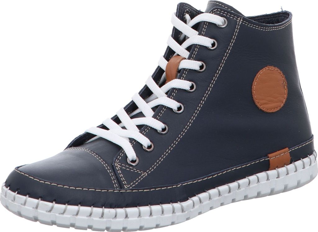 Gemini Damen Schnürboot Reißverschluss High Top Sneaker Stiefelette 395160-02, Größe:38 EU, Farbe:Blau