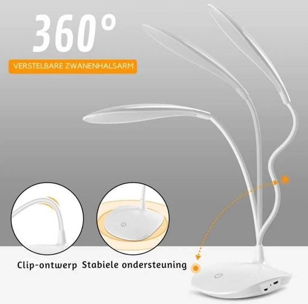 Lampe LED modulable lumière du jour à intensité réglable tactile - 2
