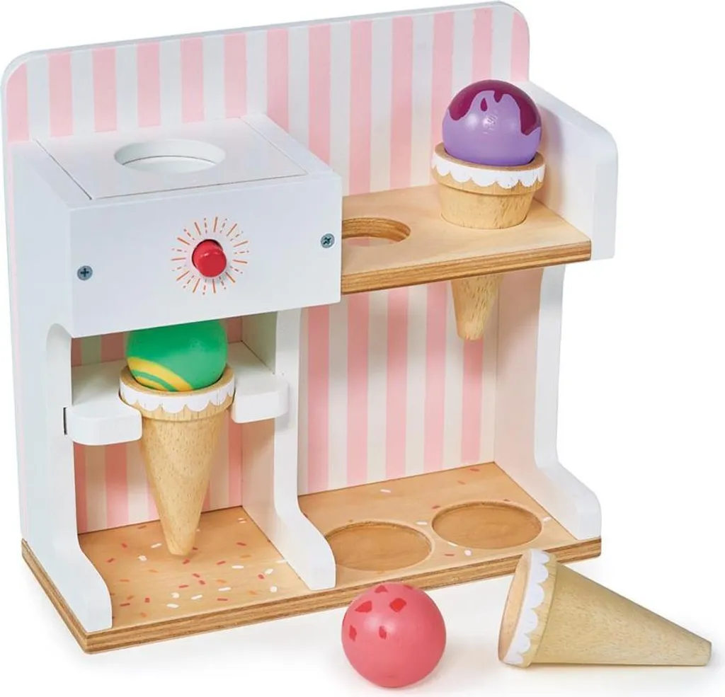 Kiosque à Glace Bois Jouet Durable avec Accessoires Magnétiques 45cm