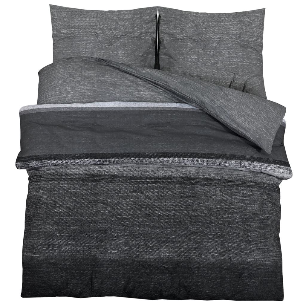vidaXL Bettwäsche-Set Dunkelgrau 140x200 cm Baumwolle Produktbild 