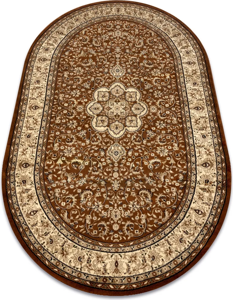Tapis de salle à manger ovale marron ROYAL ADR 521 de 200x290 cm