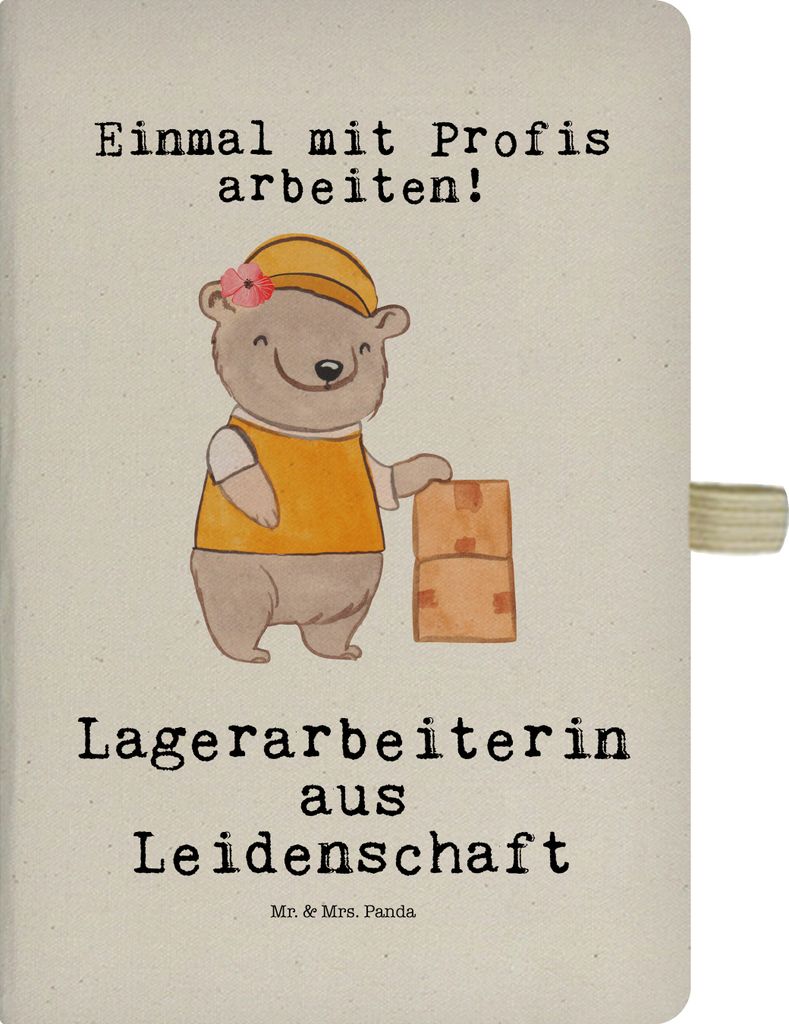 Mr. & Mrs. Panda Tagebuch Lagerarbeiterin Leidenschaft - Transparent - Geschenk, Jubiläum, Kladde, Fachlageristin, notizbuch, Skizzenbuch, Ausbild...