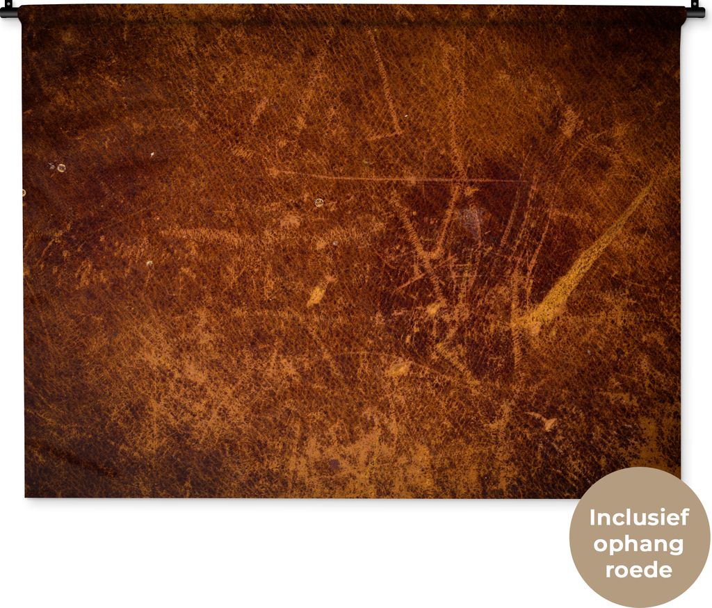 MuchoWow Wandteppich Wandbehang Leder - Lederoptik - Braun - Orange 150x112 cm Tapisserie Dekoration Wandtuch - Wanddecke - Wandteppiche