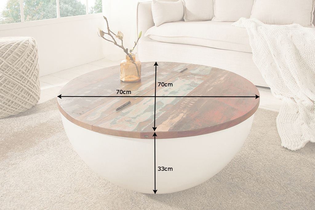 riess-ambiente Design Couchtisch JAKARTA 70cm weiß Produktbild 11