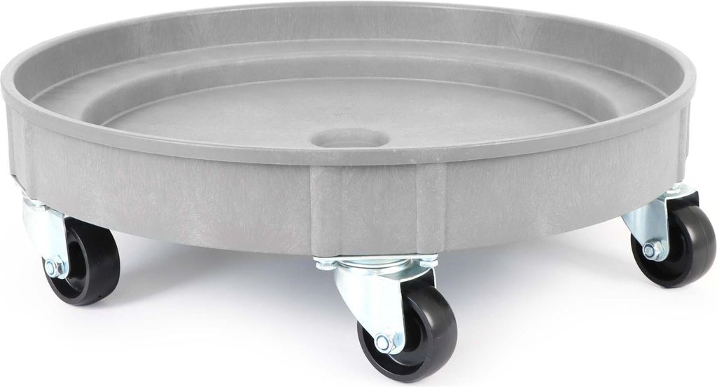 Wiltec Fassroller bis 400 kg, robuster Transportroller Ø 60 cm, Fasswagen mit Lenkrollen, Transporthilfe mit Rollen, Schwerlast Rollbrett für Fä...
