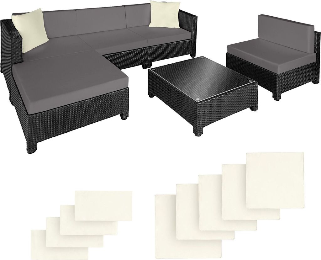 tectake® Aluminium Rattan Lounge wetterfest und Produktbild 