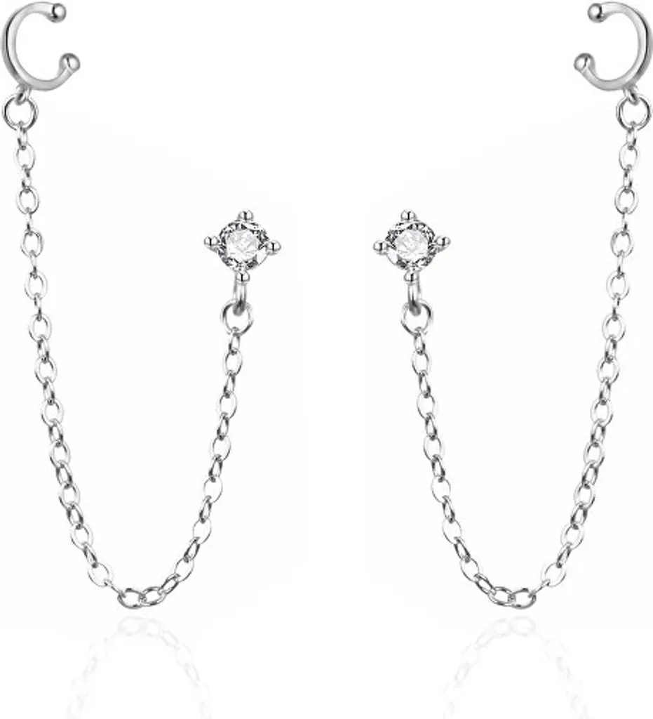 Boucles d'oreilles modernes en argent AGT-E041PW-EC pour femme élégante
