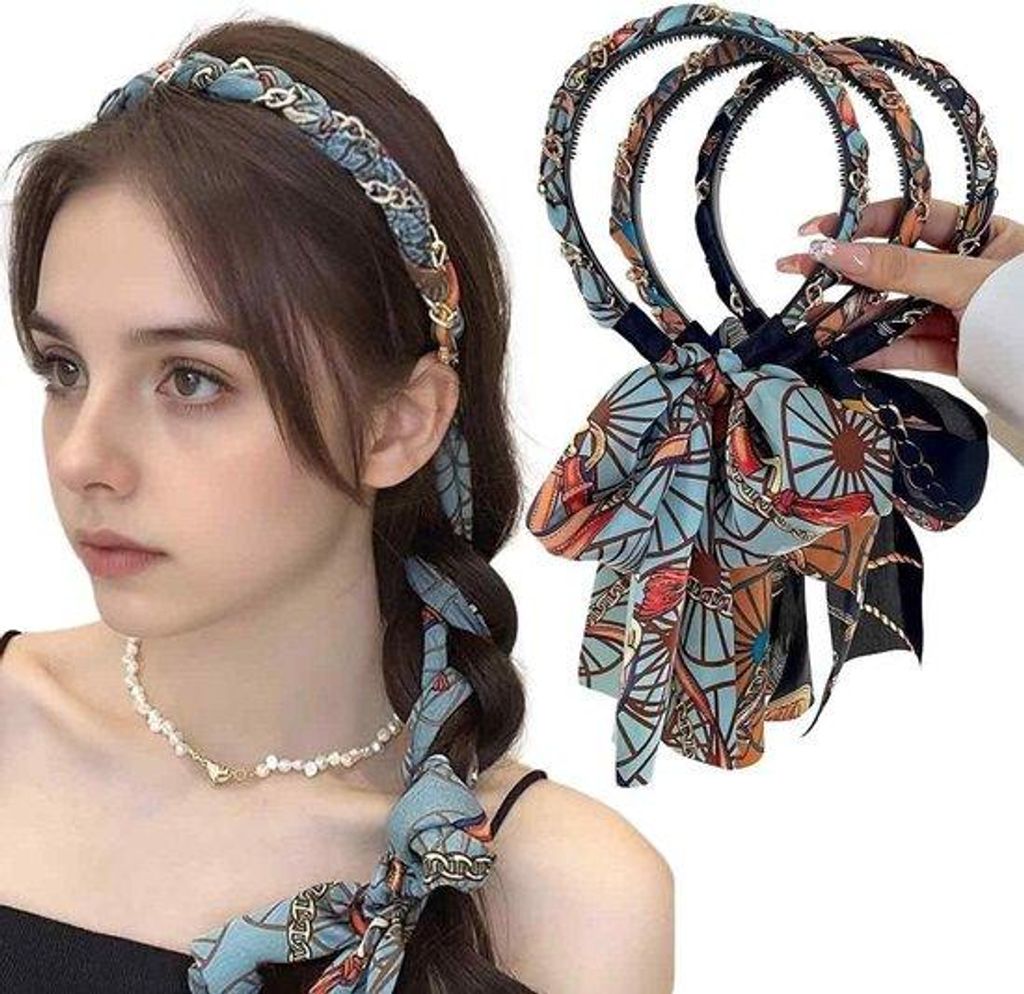 Frauen Haarband - 3 Stücke Gepresstes Elastisches Vintage Boho Haaraccessoire