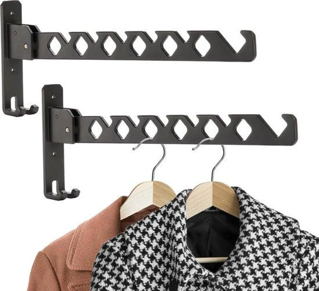 Portemanteaux métalliques pliables int/ext - Noir - Gain de place