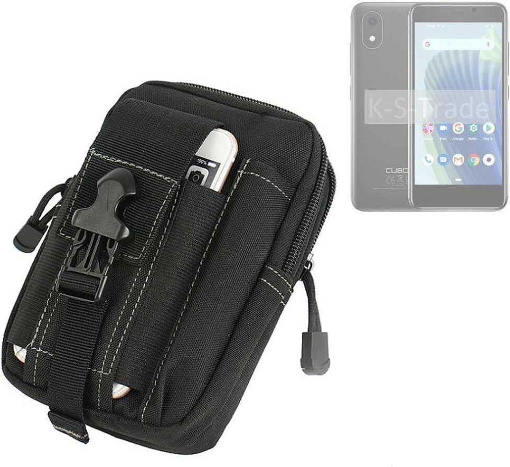 K-S-Trade Gürtel Tasche kompatibel mit Cubot J20 Gürteltasche Holster Schutz Hülle Handy Hülle Smartphone outdoor Handy-Hülle schwarz