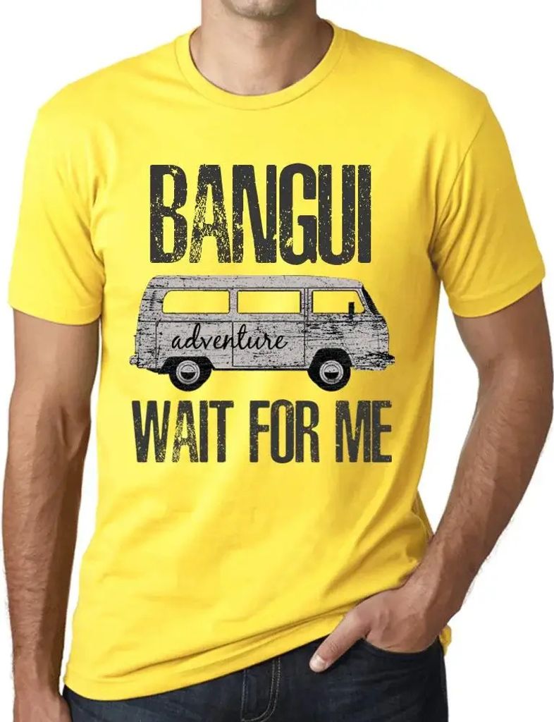Herren Grafik T-Shirt Abenteuer warten auf mich in Bangui – Adventure Wait For Me In Bangui – Öko-Verantwortlich Vintage Jahrgang Kurzarm Lustige