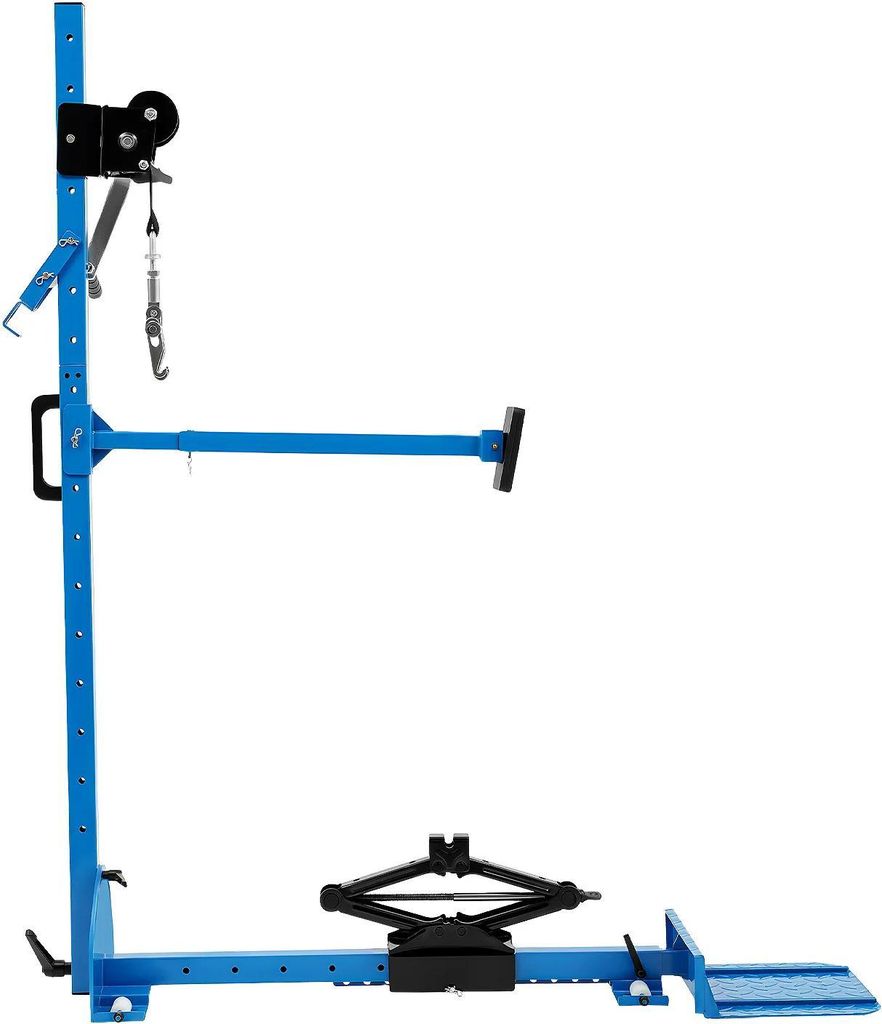 Auto Beulenzieher Set - Zugstange Mit 8-Krallen-Haken - Zugkraft 800 kg - Verstellbar - Manuell - Nylon & Eisen - Blau