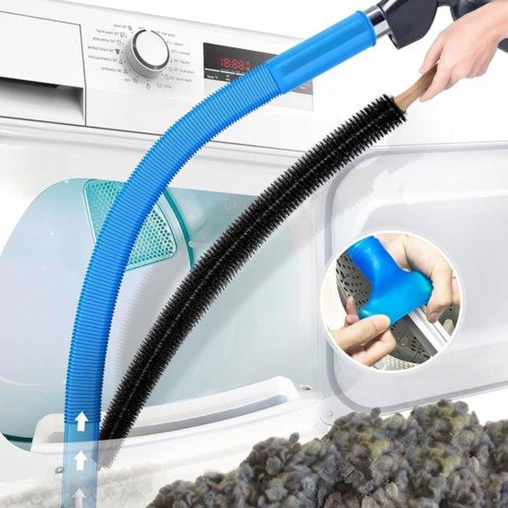 Drogerventilatiereinigingsset, 2-delig, voor alle stofzuigers, met borstel en uittrekbare connector