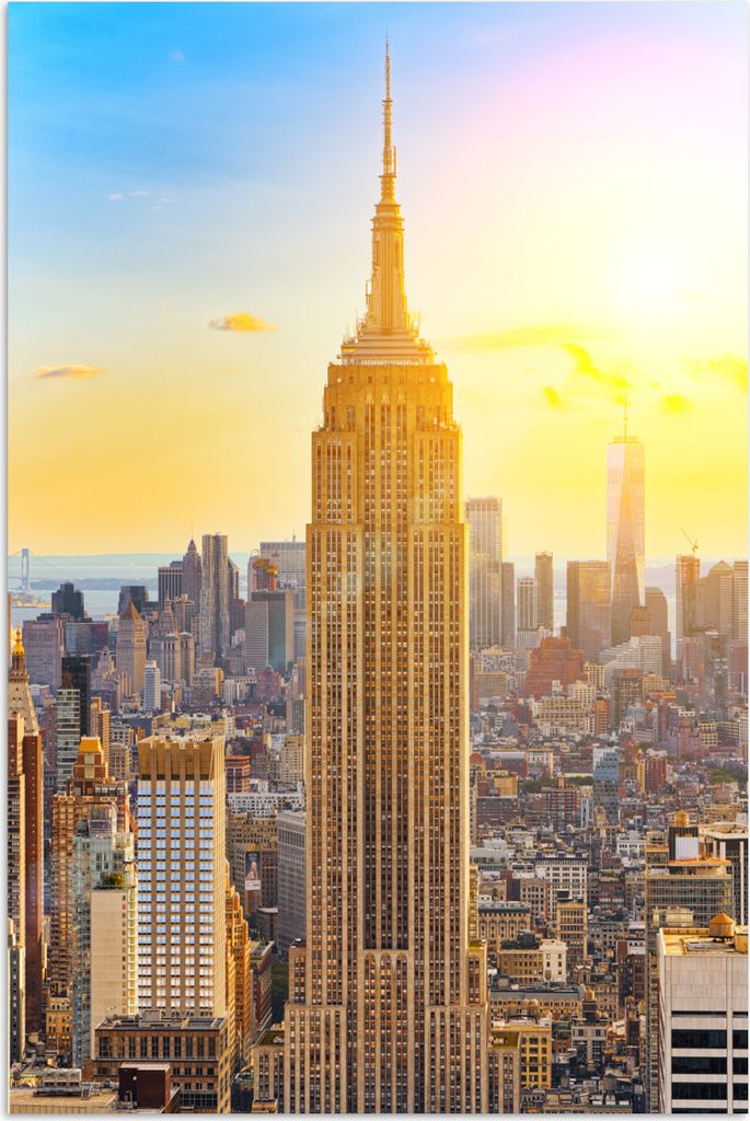 MuchoWow Poster New York - Sonne - Empire State Building 20x30 cm - Papierdruck