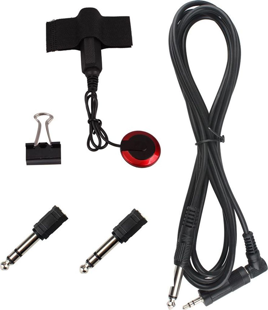 Universal Tonabnehmerset für Saiteninstrumente mit Tonabnehmer + 6,35mm Audiokabel + 2 Stück 6,35mm auf 3,5mm Adapter + Metallclip für Gitarre V...