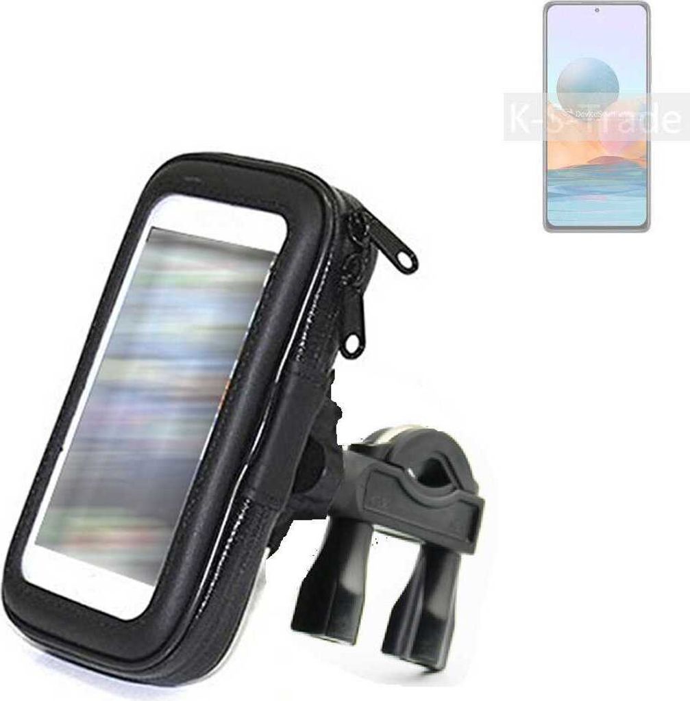 K-S-Trade Fahrrad-Halterung kompatibel mit Xiaomi Redmi Note 10 Pro Global Handy-Halterung Halter Lenkstange Fahrradhalterung Motorrad Bike Mount