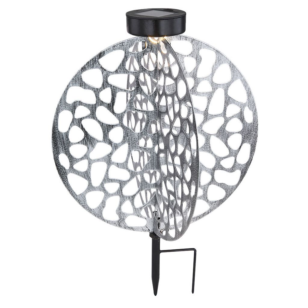 LED Solarleuchte, silber, Erdspieß, H 30 cm