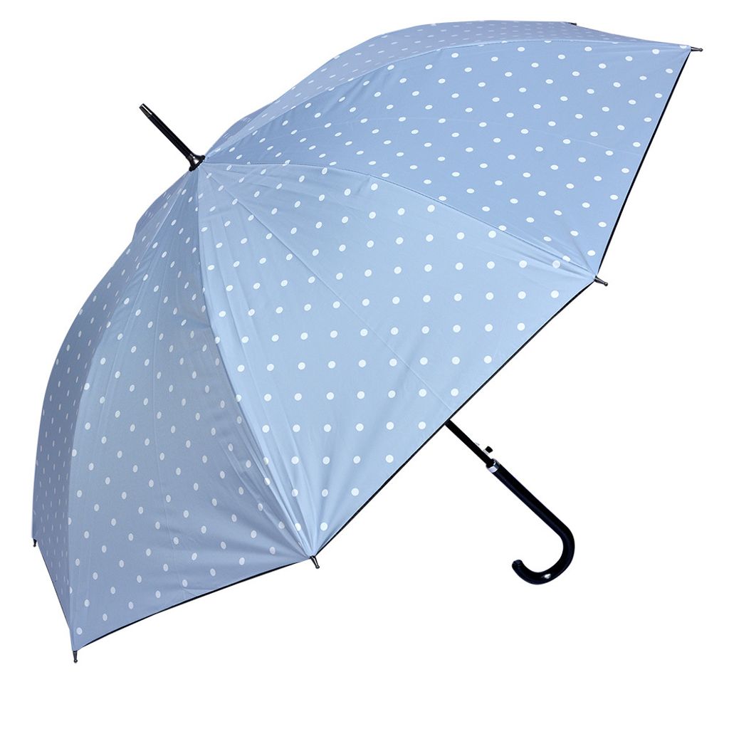 Clayre & Eef Erwachsenen-Regenschirm Ø 98 cm Blau Polyester Punkte