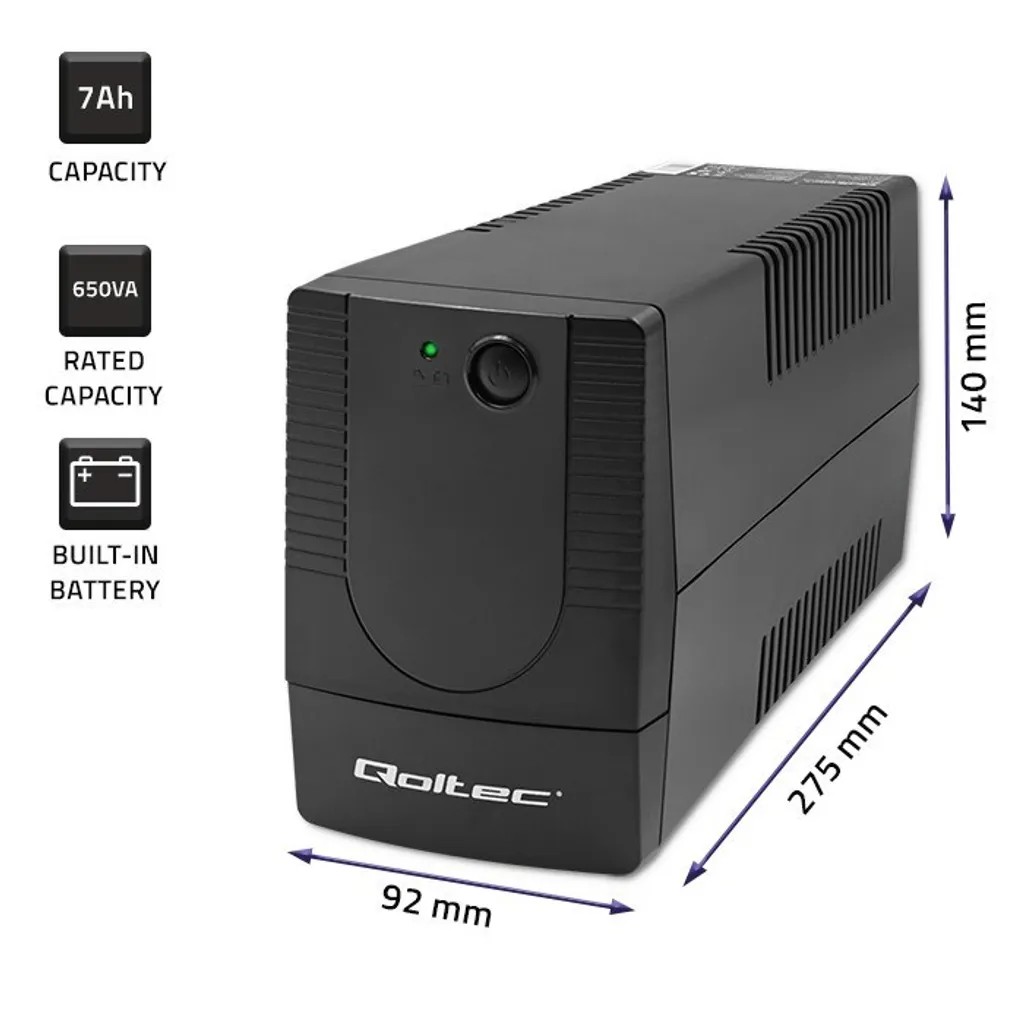 Évitez les Pertes de Données avec l'Onduleur Qoltec 53772 650VA 360W