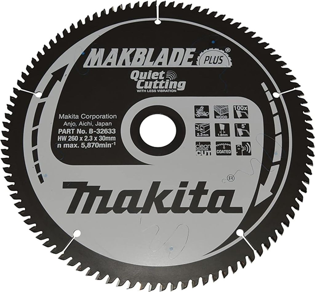 Makita B-32633 Kreissägeblatt TCT 260 x 30 mm 100T Holz
