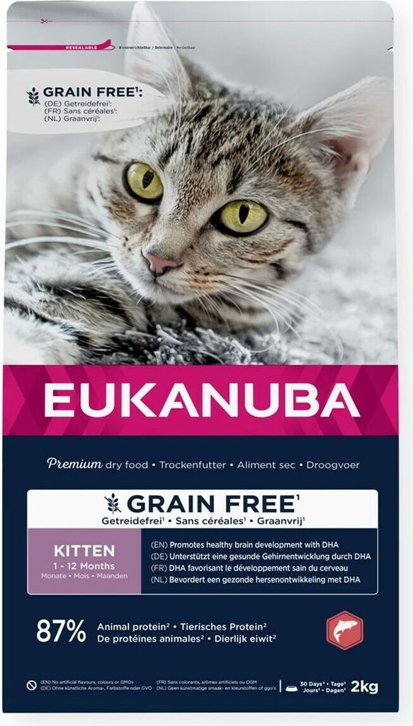 Eukanuba Getreidefreies Kitten Lachs Fisch Katzenfutter 2 Kg