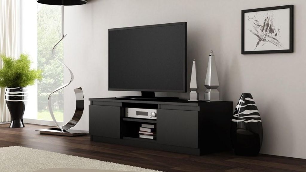 Topeshop RTV120 CZAR, Černá, Dřevotřískové desky, Černá, Obrázek produktu 