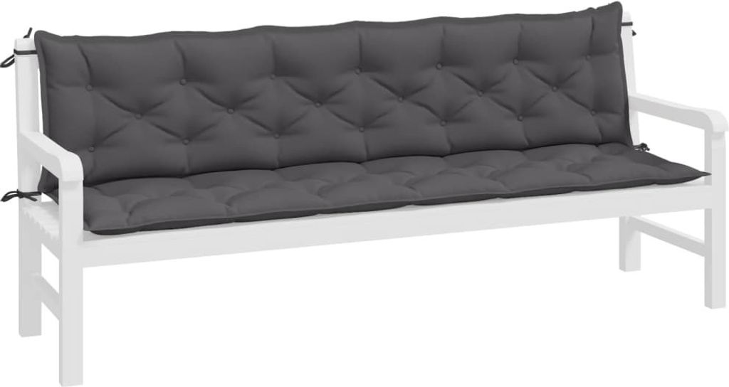 vidaXL Gartenbank-Auflagen 2 Stk. Anthrazit 200x50x7 cm Produktbild 2