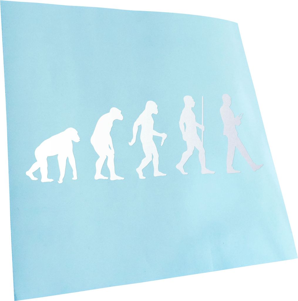 Kiwistar - Autoaufkleber - Evolution Smartphone - Mattweiss - 60x21cm - Aufkleber für Auto, Laptop, Fahrrad, LKW, Motorrad mehrfarbig JDM Decal Ra...