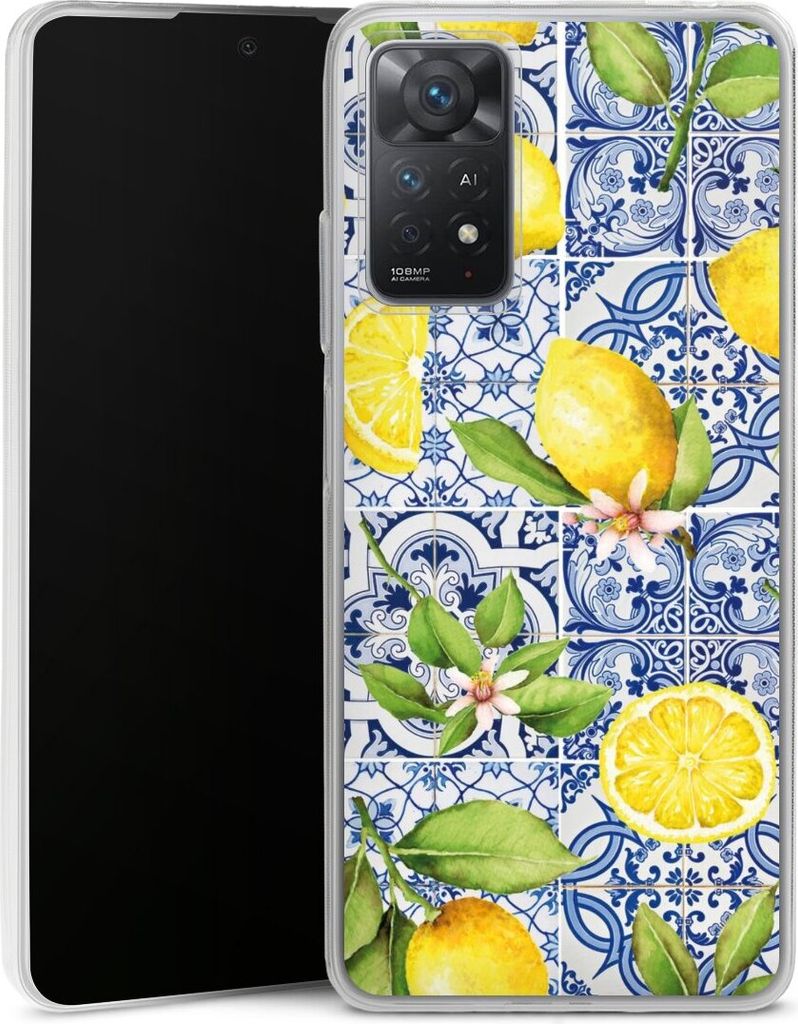 DeinDesign Slim Hülle für Xiaomi Redmi Note 11 Pro 4G Silikon Case Ultra Dünn Handyhülle Griechenland Muster Zitrone