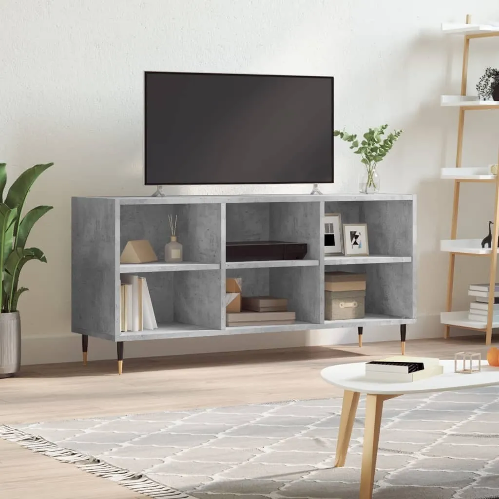 Maison Exclusive Mobile TV Grigio Cemento: Struttura Lignea Rinforzata