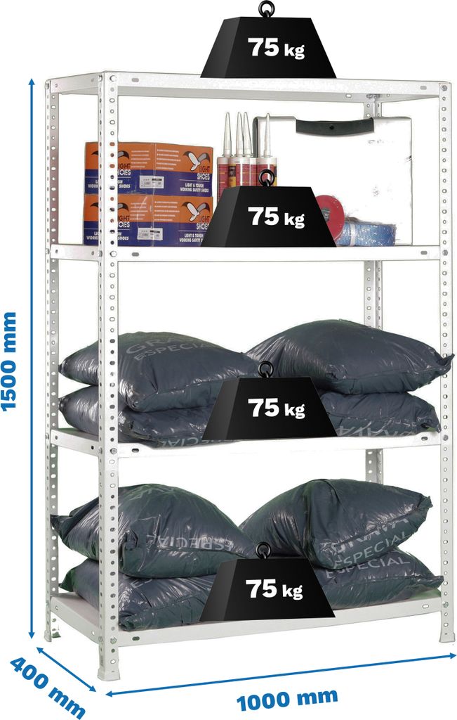 ADVANTAGE PLUS 4/400 1500 BRANCA Metallregal