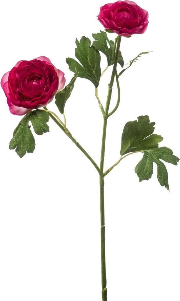 artplants.de Kunst Zweig Ranunkel Florance, Dunkelpink, 45cm - Deko Ranunkelzweig