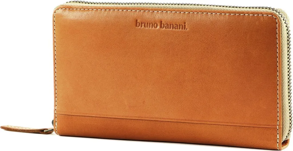 Bruno Banani Portafoglio Zip Around Pelle Cognac Uomo Elegante