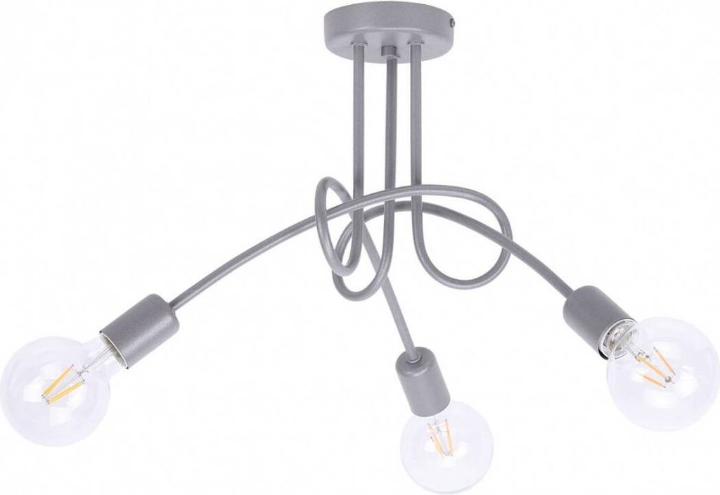 Edison Deckenbeleuchtung Lampen Deckenlampen - Deckenlampe Industrial für Wohnzimmer Schlafzimmer und Esszimmer aus Metall - Pendelleuchte 3-Flam...