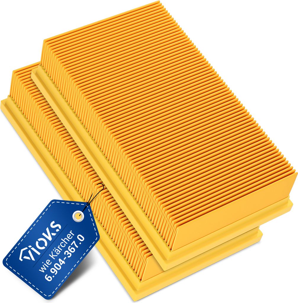 Flachfaltenfilter 2 Stk Ersatz für Kärcher 6.904-367.0 für NT361 NT561 NT661 Staubsauger