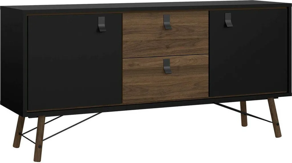 Buffet Noir Manyi 150x40x72 cm : Gagnez de la Place avec Style et Ordre