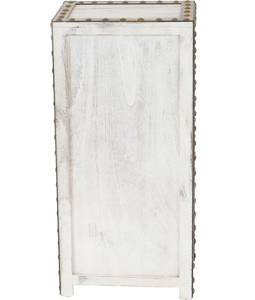 Kommode Duran, Schubladenkommode Schrank, 4 Schubladen 70x33x26cm Shabby-Look Vintage weiß