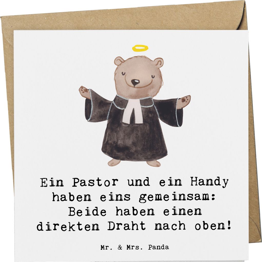 Mr. & Mrs. Panda Klappkarte Pastor Verbindung - Weiß - Geschenk, Geistlicher Leiter, Berufsliebe, Beruf, Theologische Berufe, Grußkarte, Berufspr...