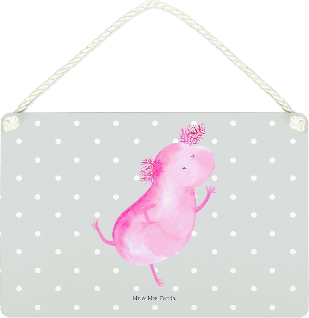 Mr. & Mrs. Panda Dekoschild Axolotl Tanzen DIN A4 - Grau Produktbild 