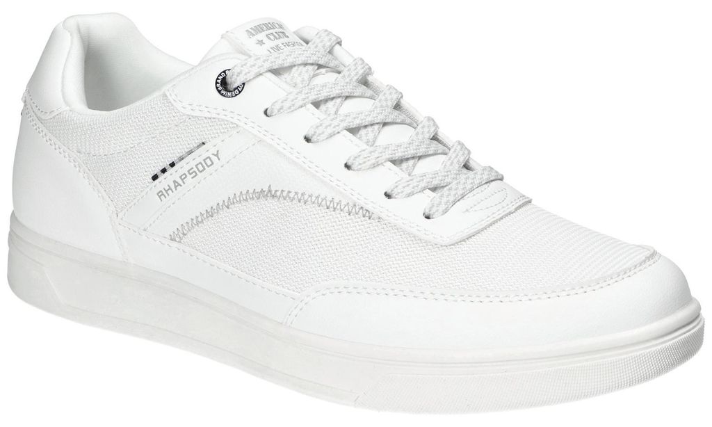 American Club RH172, Herren Sportschuhe Memory Foam System, Schnürschuhe atmungsaktiv bequem, Weiß 46
