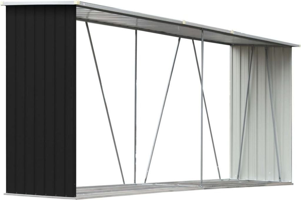 vidaXL Schowek na drewno opałowe Stal ocynkowana 330x84x152 Zdjęcie produktu 