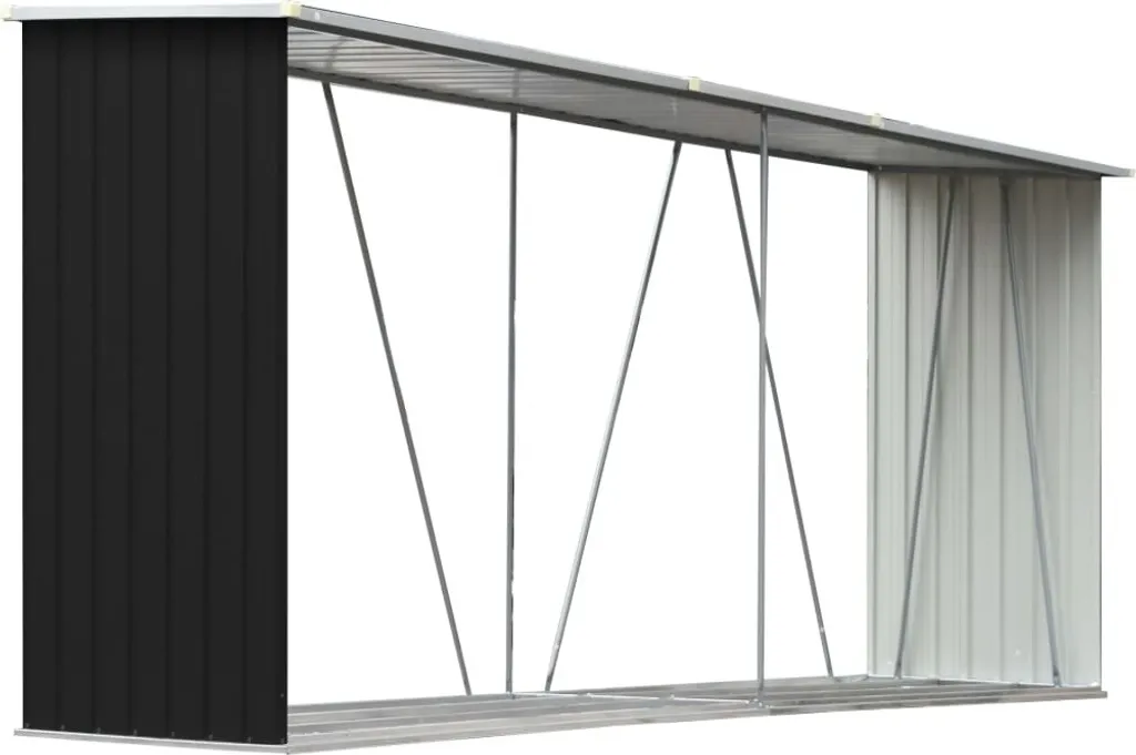 Deposito Legna vidaXL Acciaio Zincato 330x84x152 cm - Serie Heavy Duty