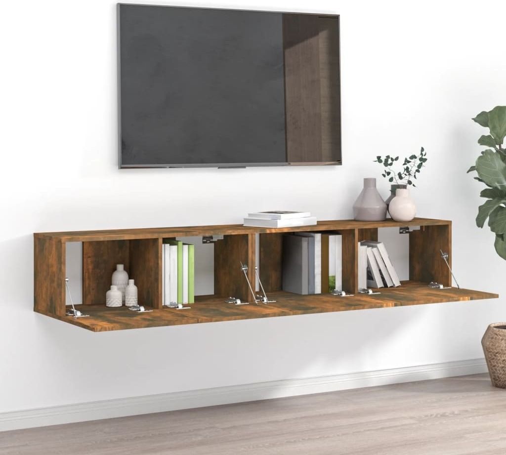 BEI CLORIS 2-tlg. TV-Schrank-Set Räuchereiche Holzwerkstoff - TV-Schränke Neu4917759 2parcel