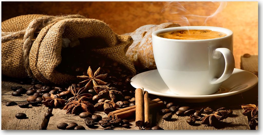 Tulup Leinwandbild -100x50 cm - Wandkunst - Drucke auf Leinwand - Leinwanddruck - Essen & Getränke - Braun - Kaffee Gewürze