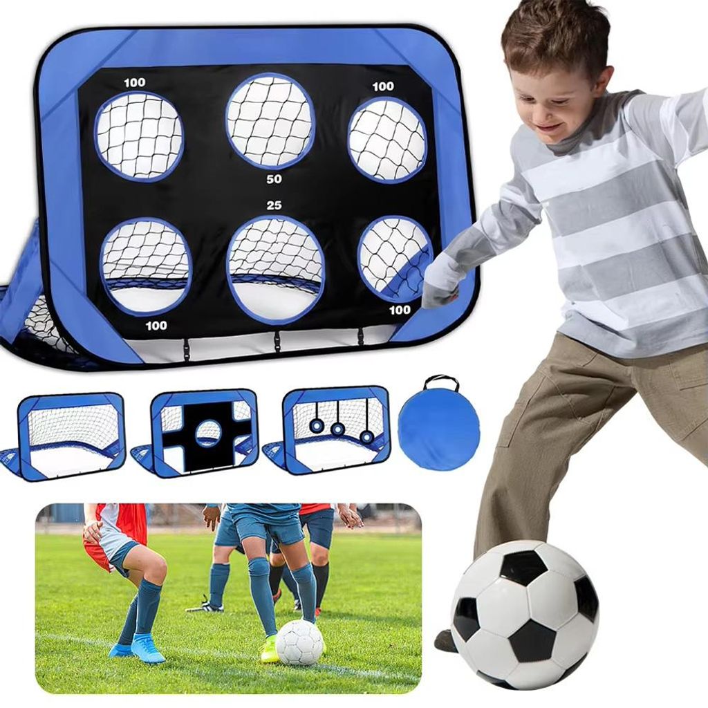 Fußballtor Fussballtore für Kinder 4 In 1 Torwand Pop-up Tor mit Schussloecher Garten