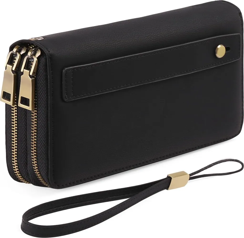Idea Regalo Portafoglio Donna con Scatola - Doppia Zip e RFID Chic