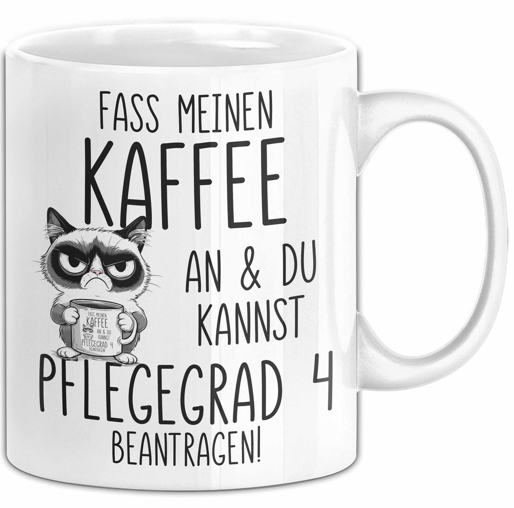 Humor Tasse Pflege Krankenschwester Büro Kaffee An Und Du Kannst Pflegegrad 4 Beantragen Lustig Kaffee-Becher (Weiß)