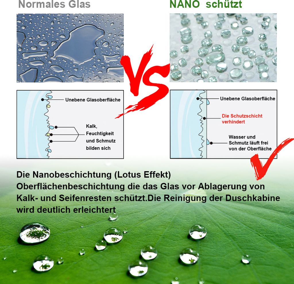 EMKE Duschtür 80 x 195 cm Pendeltür Nischentür Dusche Produktbild 7